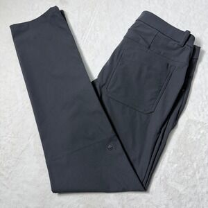 Lululemon ABC Pants Mens 34 Dark Gray Chino Preppy Golf Flat Front Straight Leg